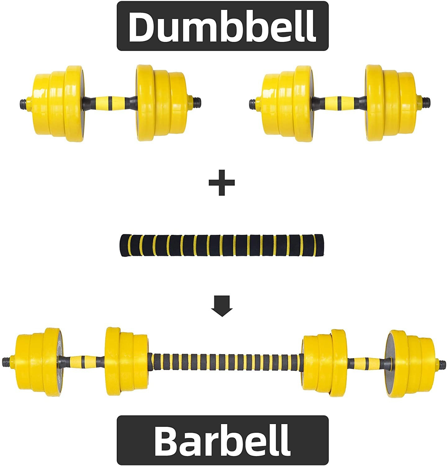 Nice C Adjustable Dumbbell Barbell Weight Pair, Free Weights