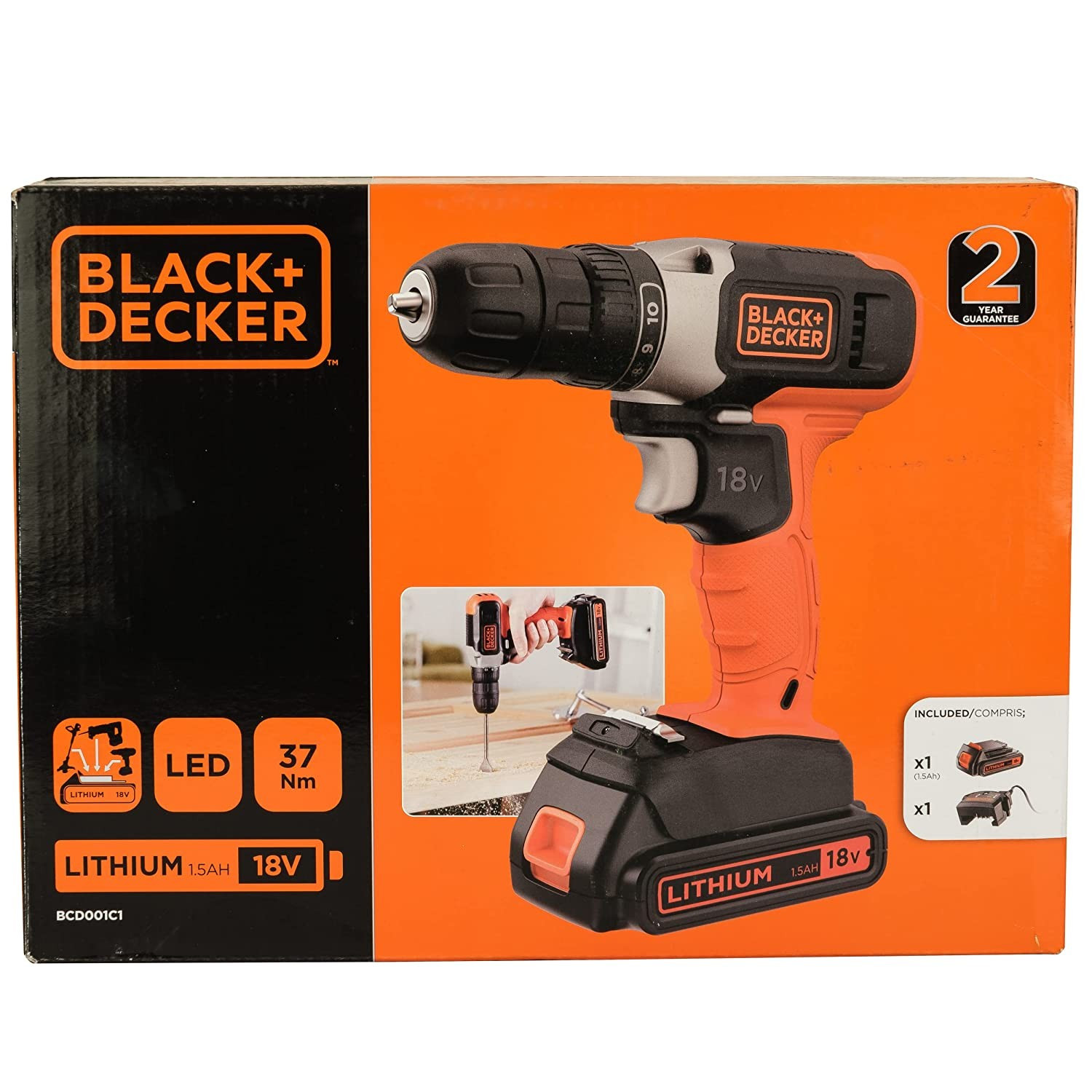 BLACK+DECKER BCD001C1-QW 18V 10mm Cordless Speed Drill Machine