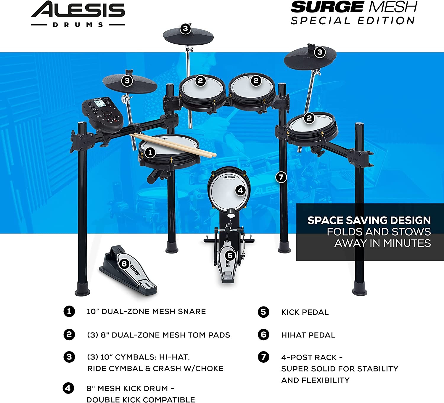 Alesis Drums Surge Mesh SE Kit - Electric Drum Set with USB