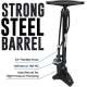 Vibrelli Bike Floor Pump with Gauge & Puncture Kit - 160 PSI