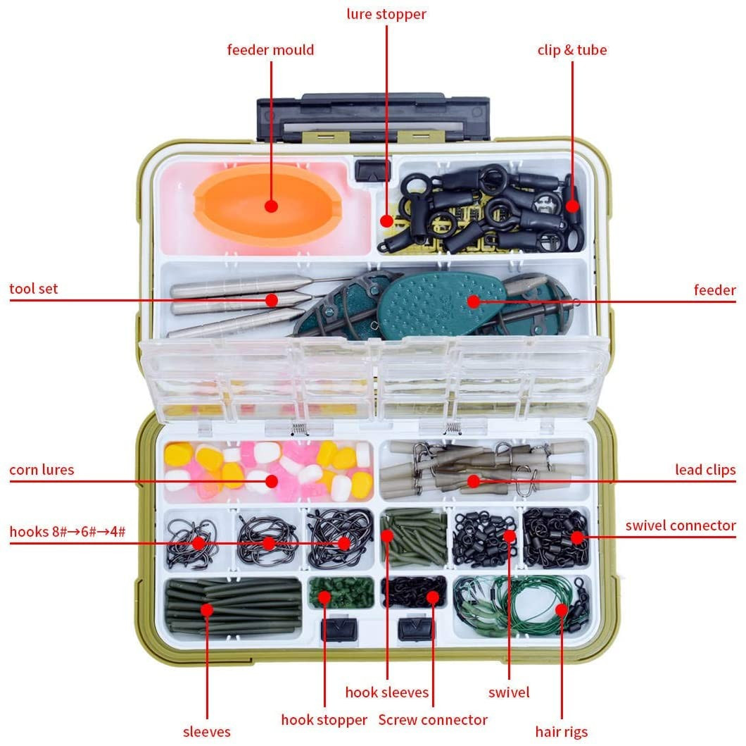 JONO Brothers 290PCS Carp Fishing Accessories Kit, Including