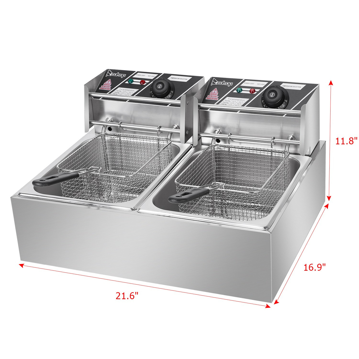 Zimtown 12L Commercial Electric Countertop Stainless Steel Deep