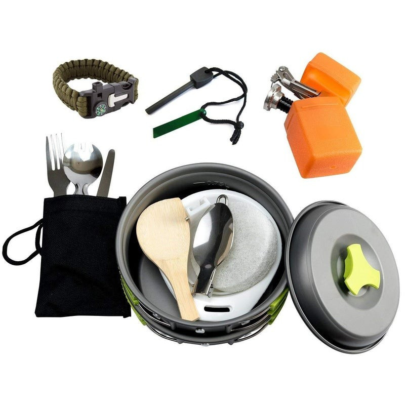 Camping Cookware Mess Kit Backpacking Gear & Hiking Outdoors