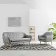 DukeLiving Nelly 3 Seater Upholstered Sofa (Light Grey)