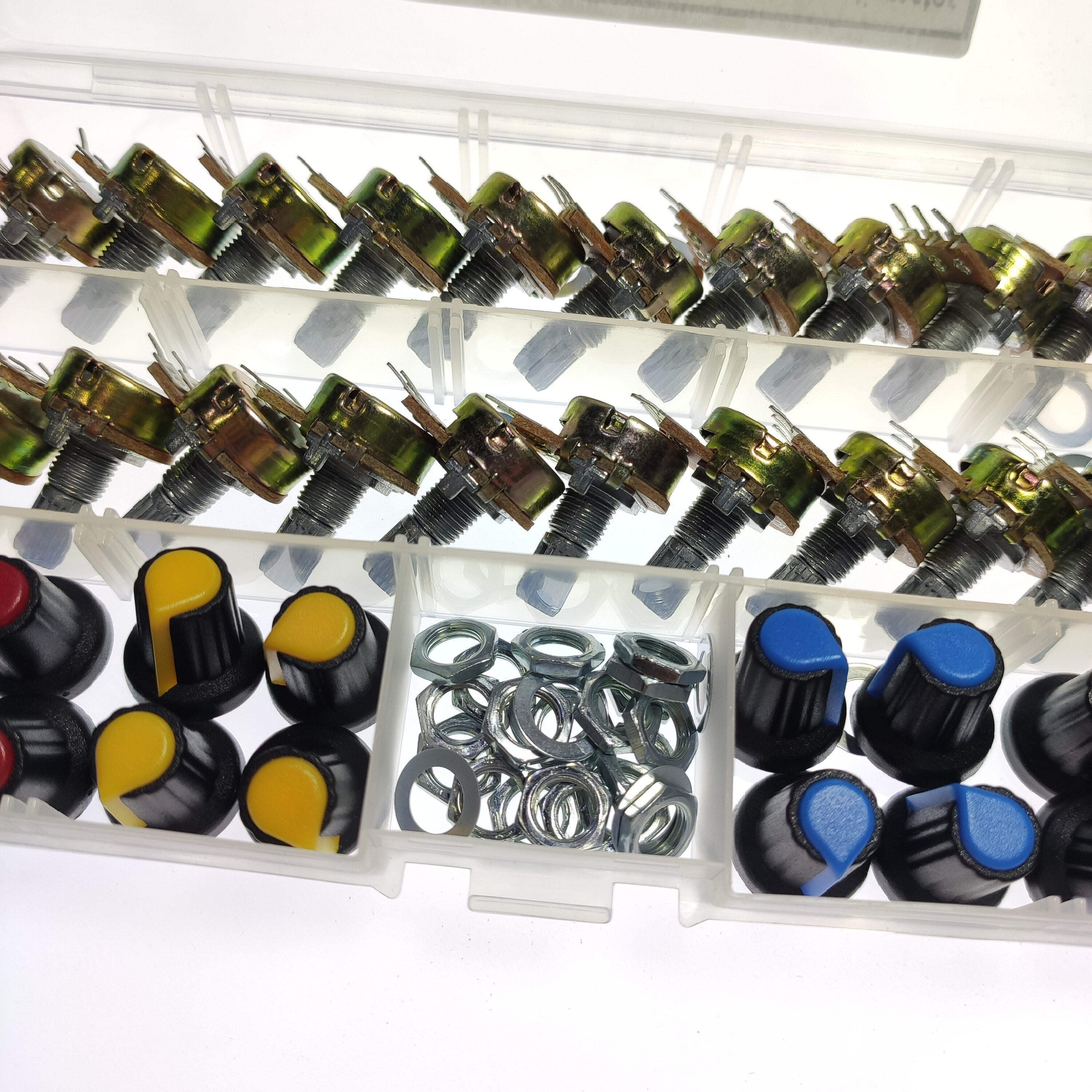 20PCS Single Potentiometer B5k/10k/20k/50k/100k Black White