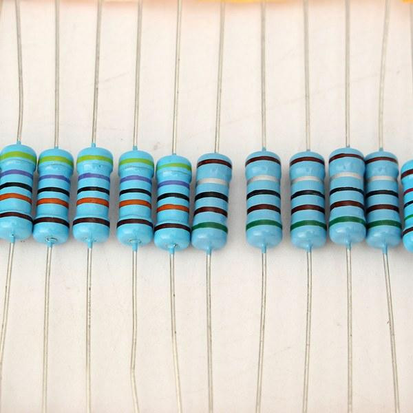 500 Pcs 1W 1% Metal Film Resistor 100 Value 10 ohm-1M ohm